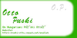 otto puski business card